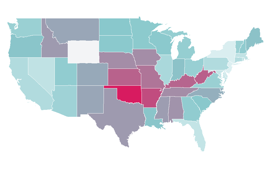 Affinity by region — Great Pyrenees, United States