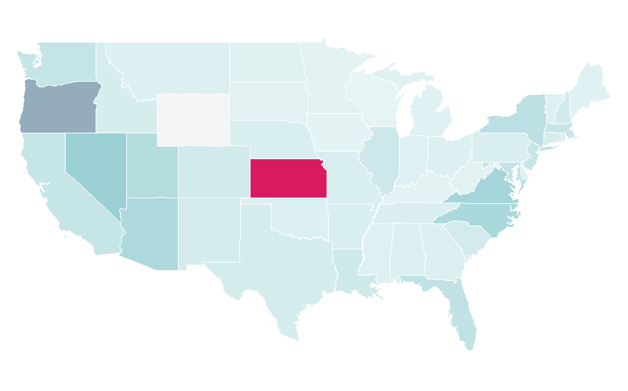 Affinity by region — Greek cuisine, United States
