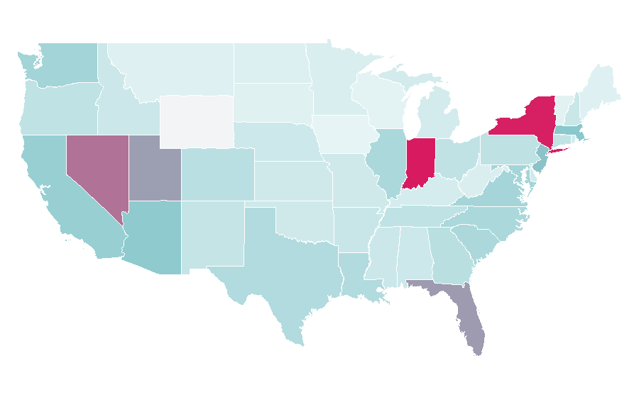 Affinity by region — Greek (TV series), United States