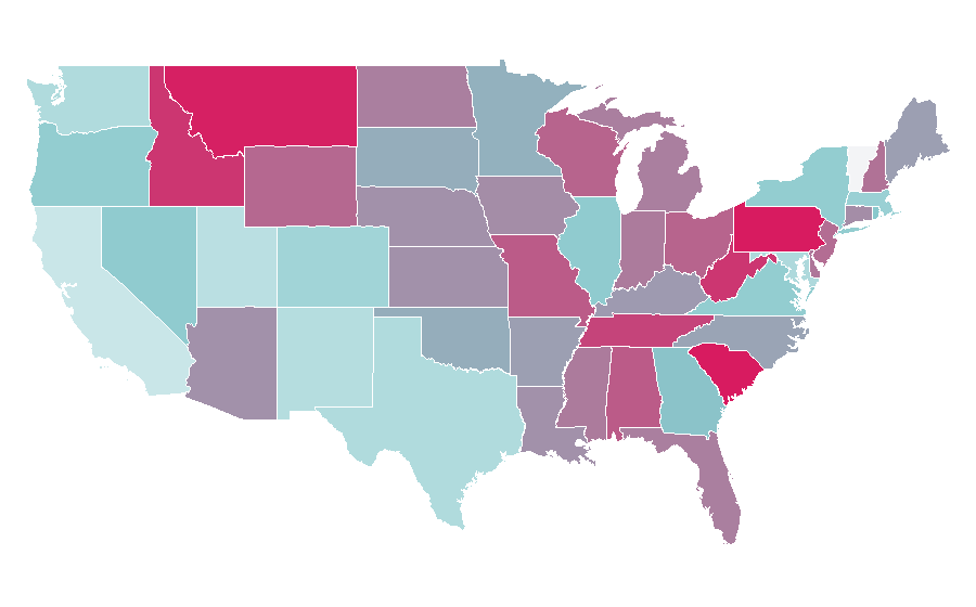 Affinity by region — Greg Gutfeld, United States