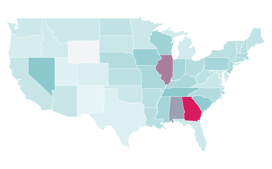 Affinity by region — Greg Maddux, United States