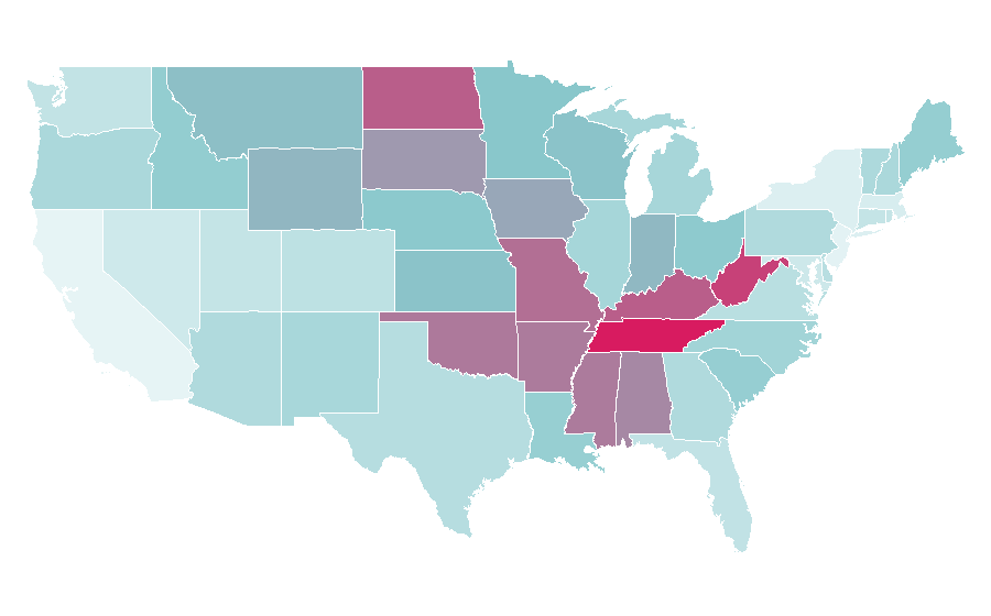 Affinity by region — Gretchen Wilson, United States
