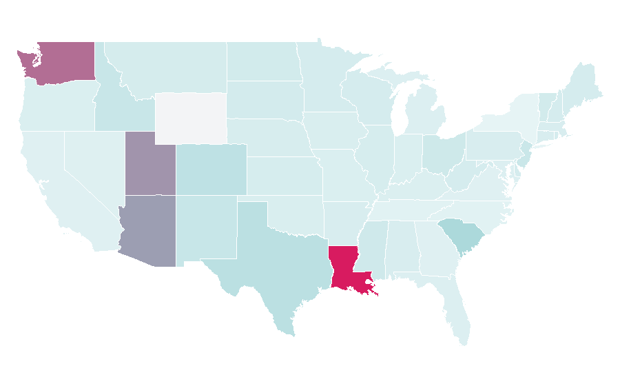 Affinity by region — Gridiron football, United States