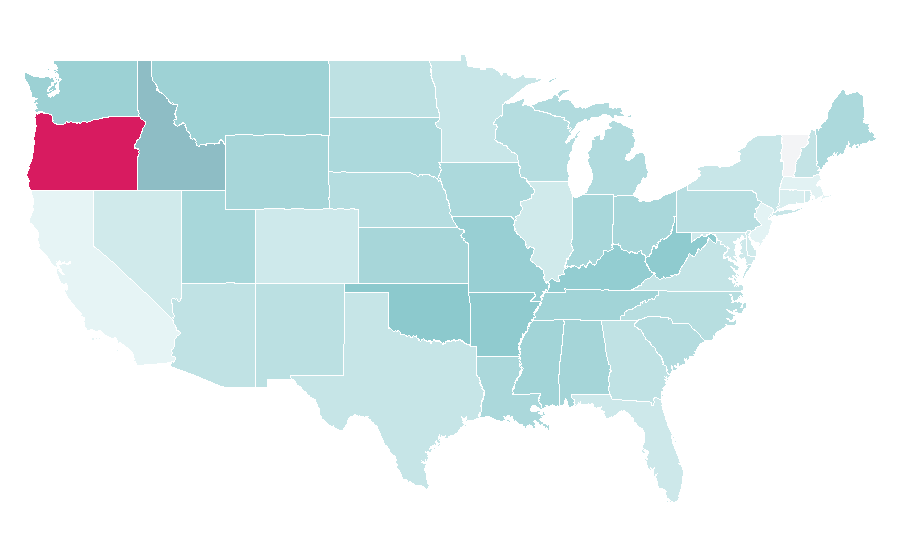 Affinity by region — Grimm (TV series), United States