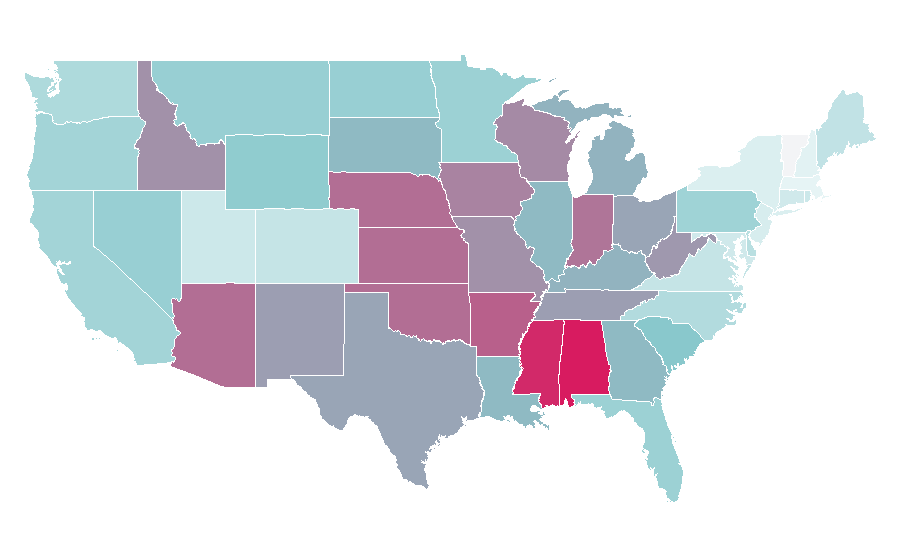 Affinity by region — Ground beef, United States