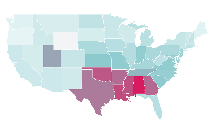Affinity by region — GroupMe, United States