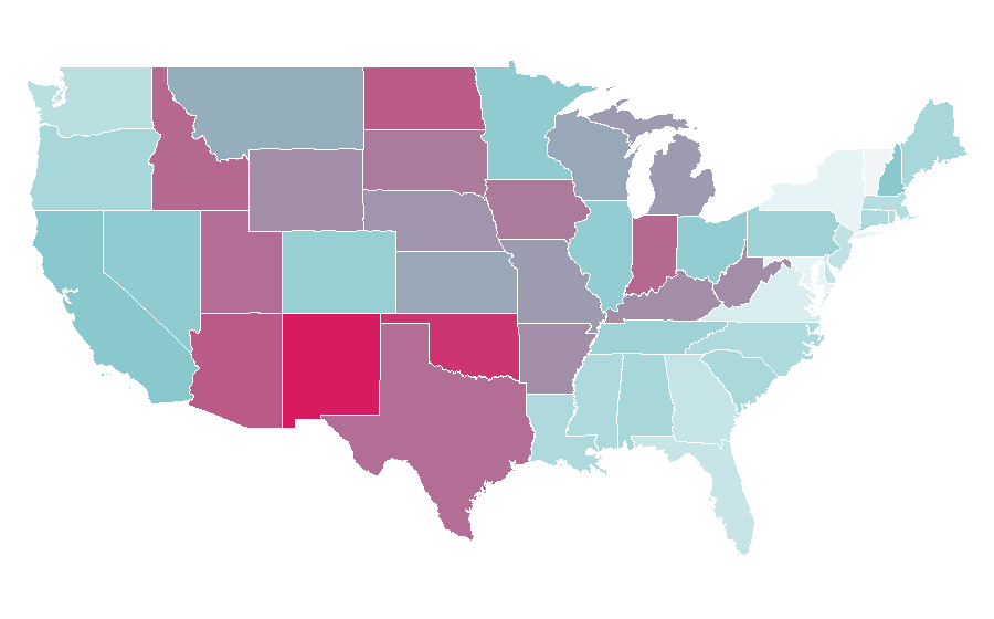 Affinity by region — Grown Ups (film), United States