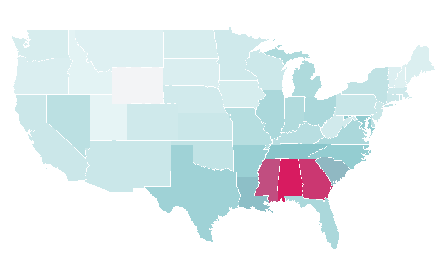 Affinity by region — Gucci Mane, United States