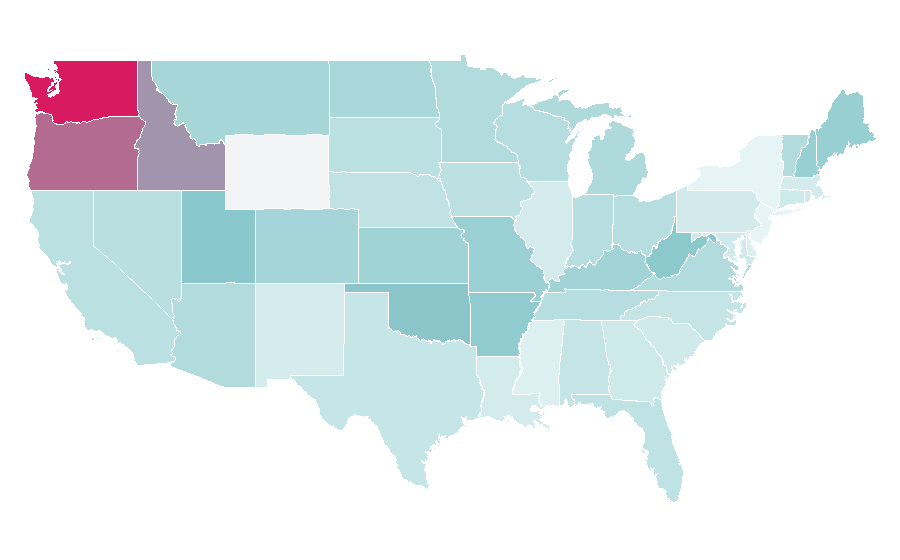 Affinity by region — Guild Wars 2, United States
