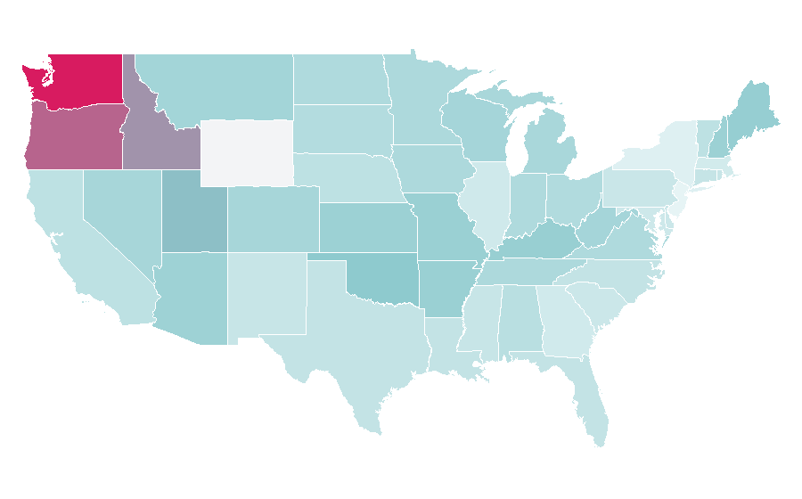 Affinity by region — Guild Wars, United States