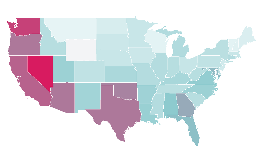 Affinity by region — Guilty Gear, United States