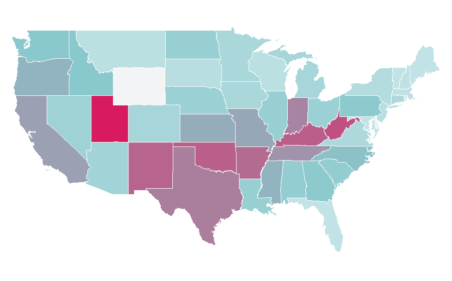 Affinity by region — Guitarist, United States