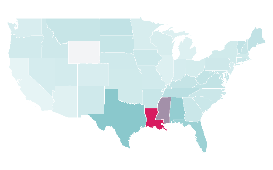 Affinity by region — Gulf Coast of the United States, United States