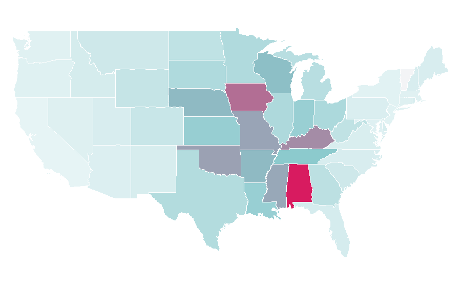 Affinity by region — Gulf Shores, Alabama, United States