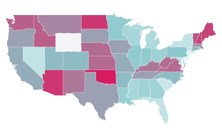 Affinity by region — Gulf War, United States