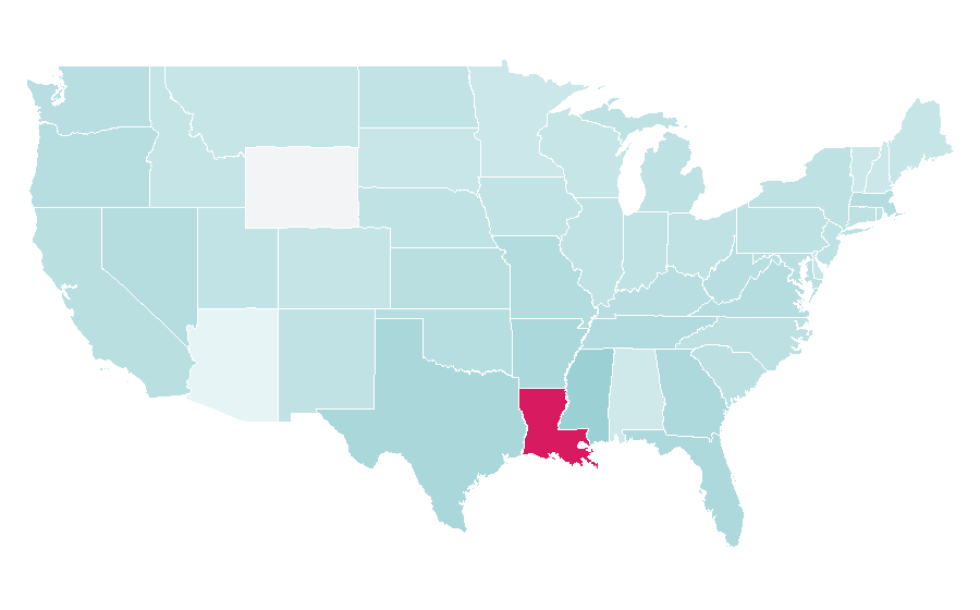 Affinity by region — Gumbo, United States