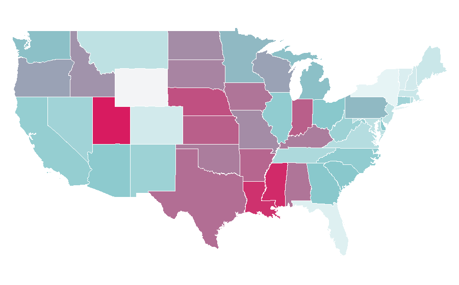 Affinité par région — Gummi candy, États-Unis
