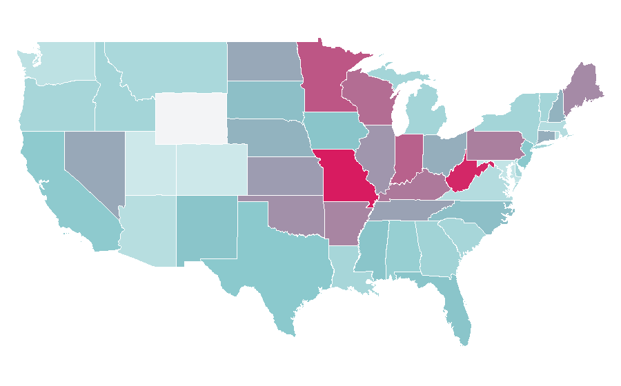 Affinity by region — Guns N' Roses, United States