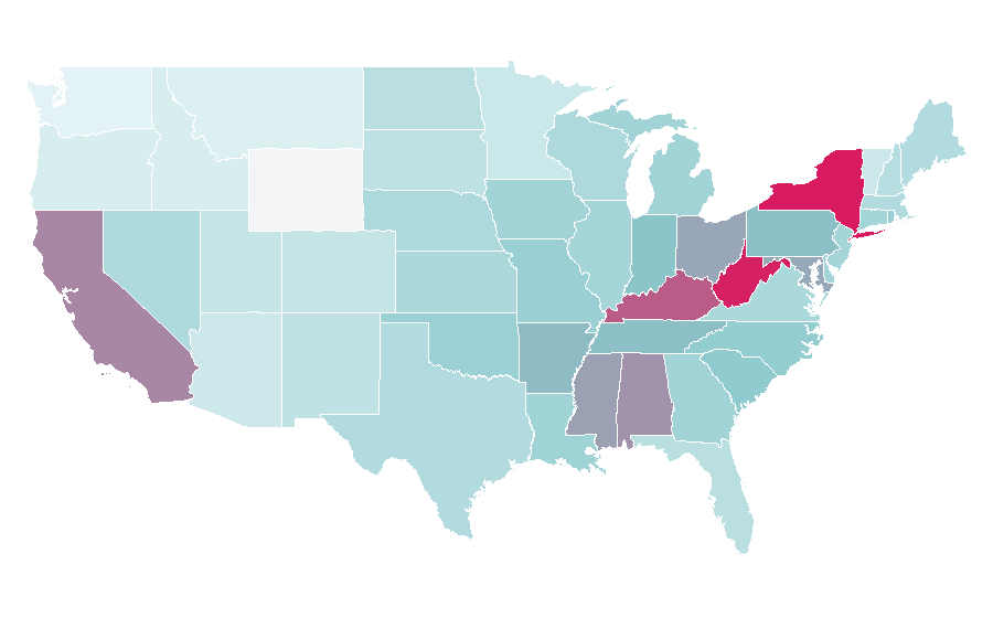 Affinity by region — Gunther (Wrestler), United States