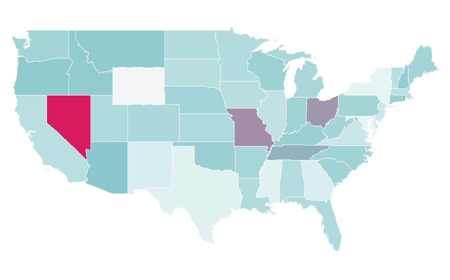 Affinity by region — Guy Fieri, United States