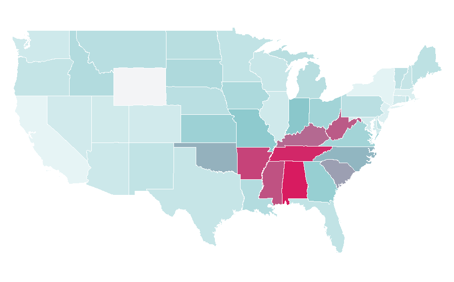 Affinity by region — Guy Penrod, United States