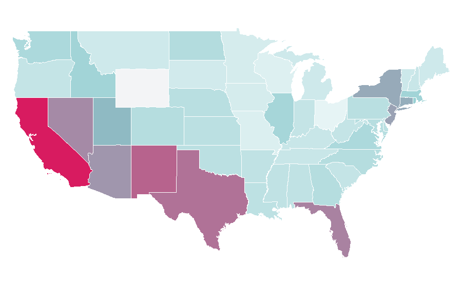 Affinity by region — Gym clothes, United States