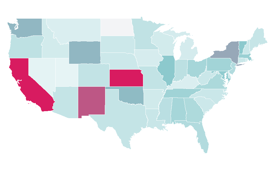 Affinity by region — Gymnasium (school), United States