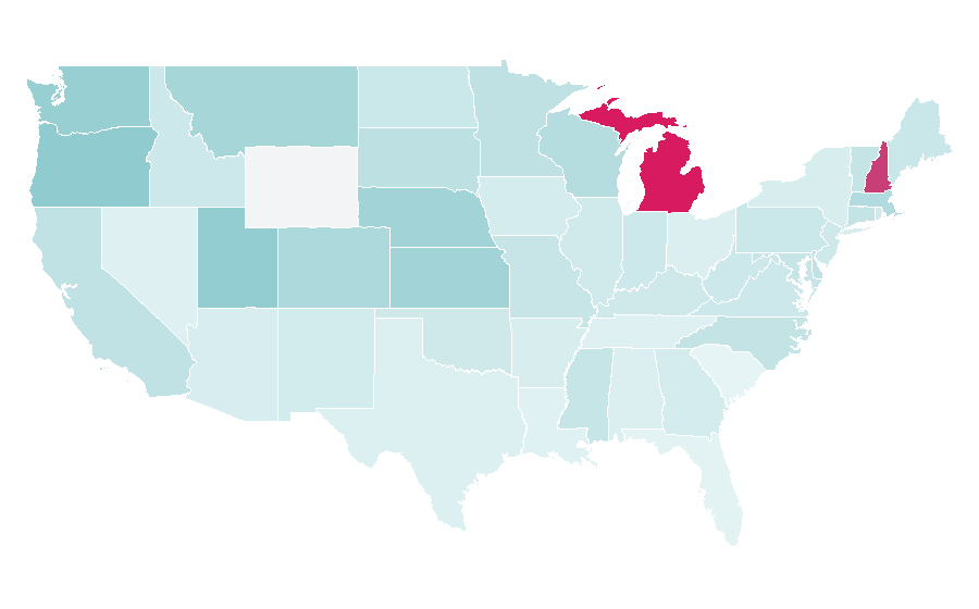 Affinity by region — Hackaday, United States