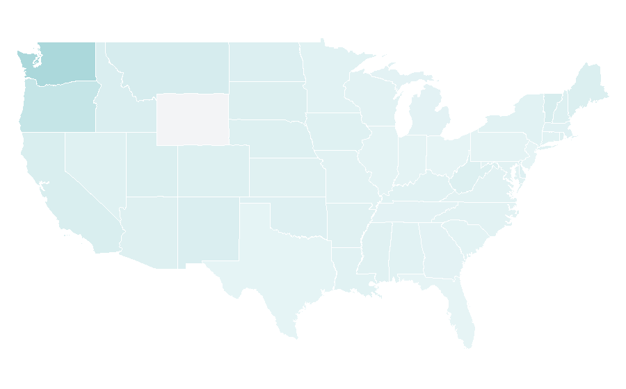 Affinity by region — Haida language, United States