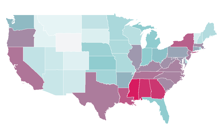Afinidad por región — Hair dryer, Estados Unidos