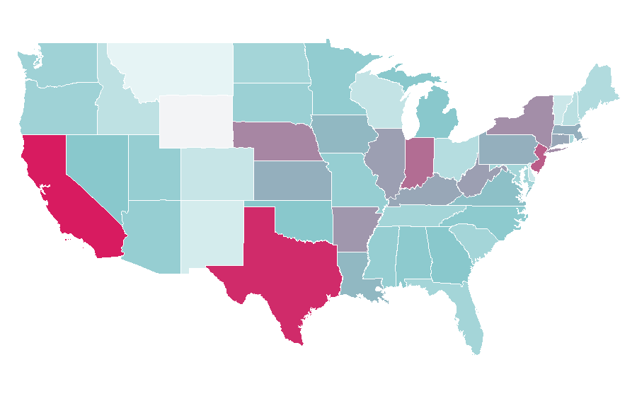 Affinité par région — Hairbrush, États-Unis