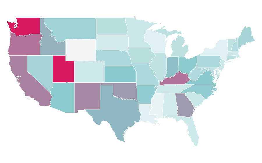 Affinity by region — Half-Life (video game), United States