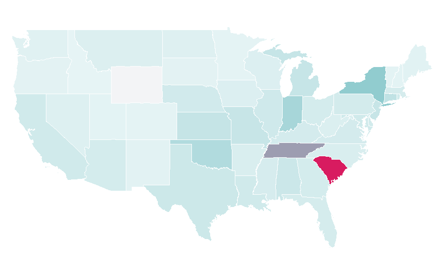 Affinity by region — Halls (cough drop), United States