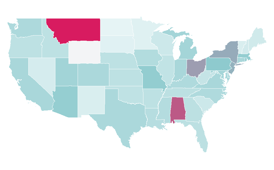Affinity by region — Hamilton (musical), United States