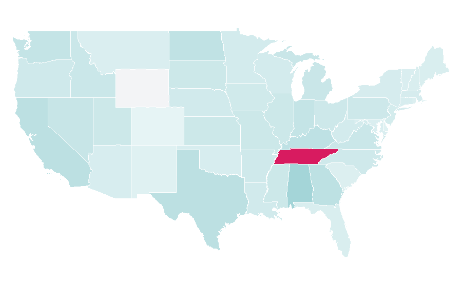 Affinité par région — Hammer, États-Unis