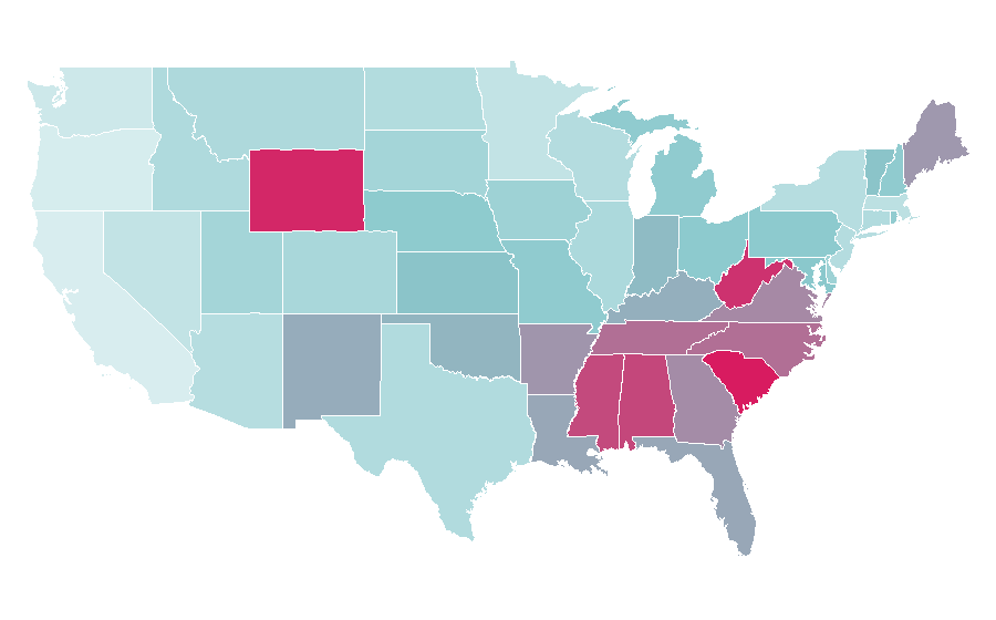 Affinity by region — Hampton Inn, United States