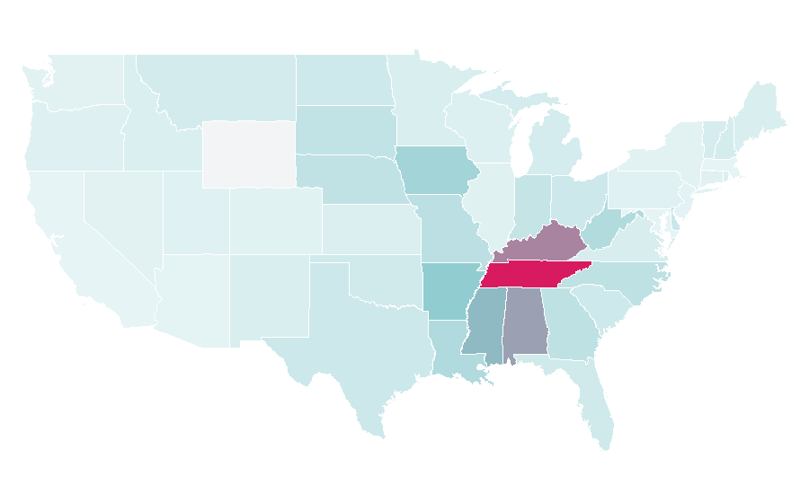 Affinity by region — Handmade Soap, United States