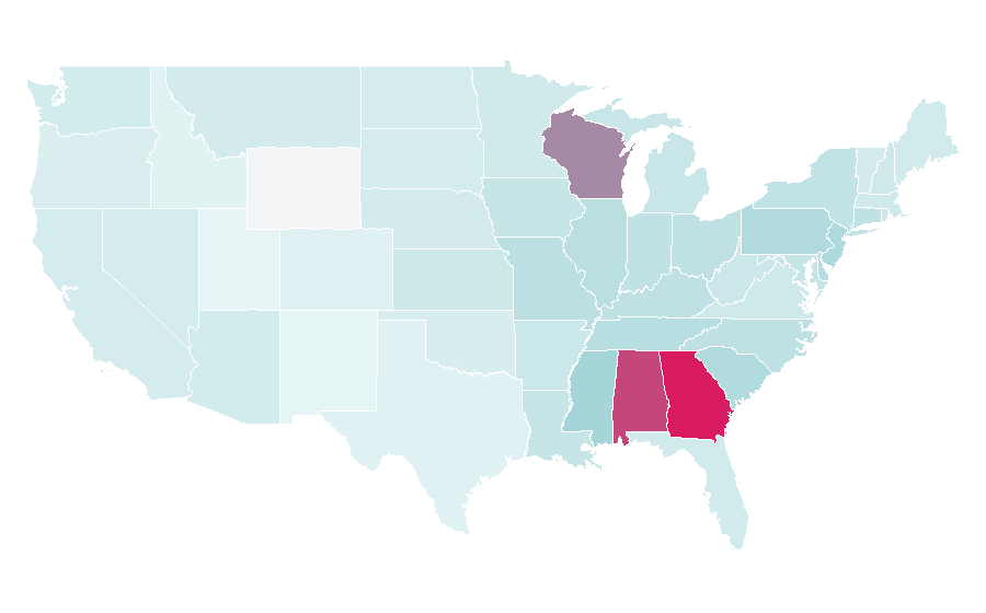 Affinity by region — Hank Aaron, United States
