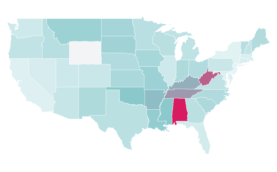Affinity by region — Hank Williams, United States