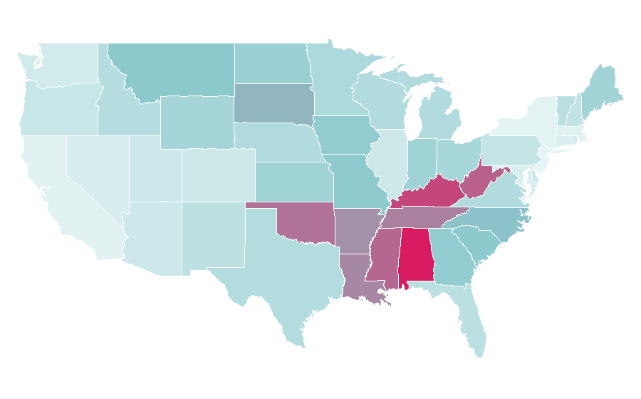 Affinity by region — Hank Williams, Jr., United States