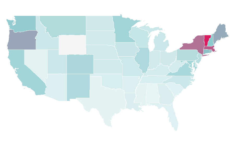 Affinity by region — Hannah Arendt, United States