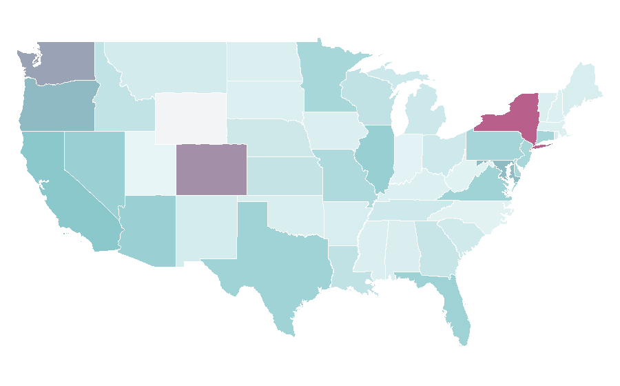 Afinidad por región — Happy hour, Estados Unidos