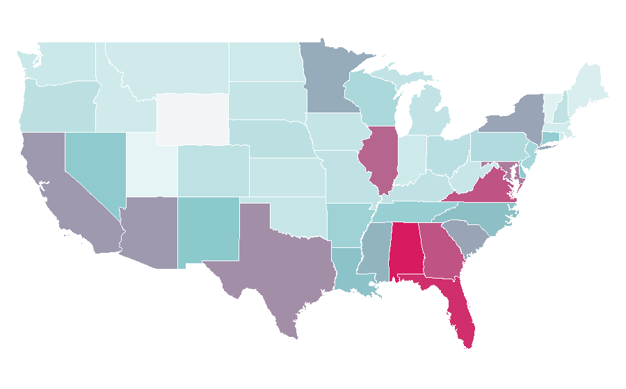 Affinity by region — Happy Mondays, United States