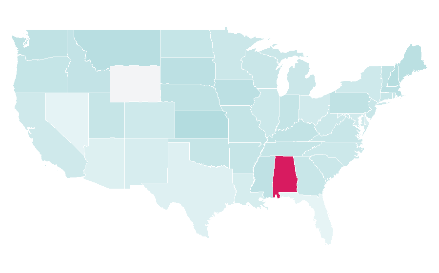Affinity by region — Harper Lee, United States