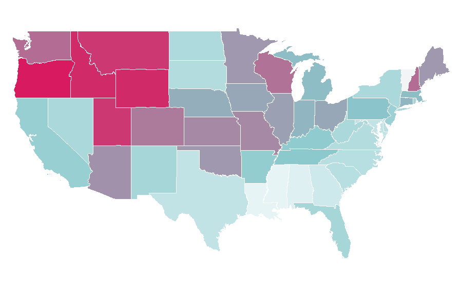 Affinity by region — Harrison Ford, United States