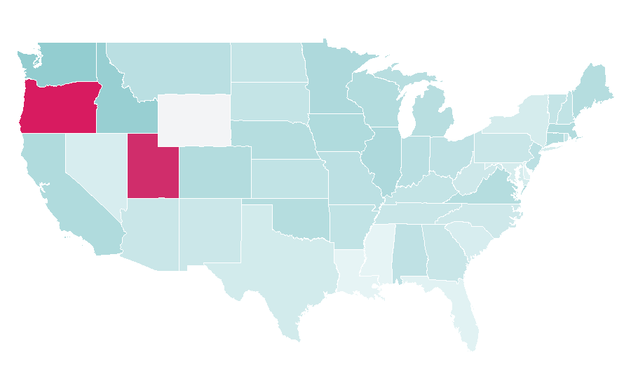 Affinity by region — Harry Potter and the Deathly Hallows, United States