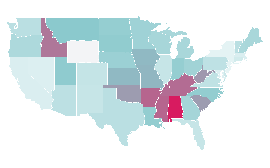 Affinity by region — Hart of Dixie, United States