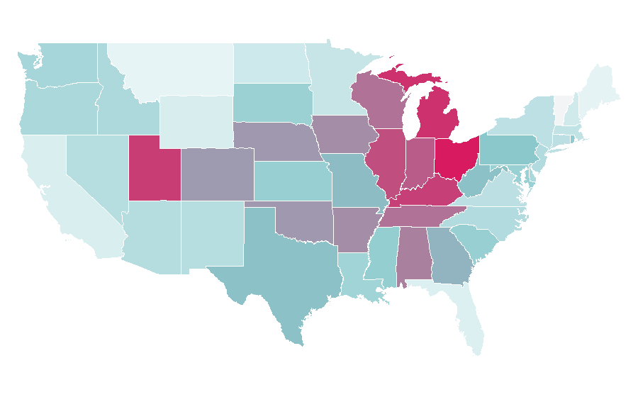 Affinity by region — Haunted house, United States