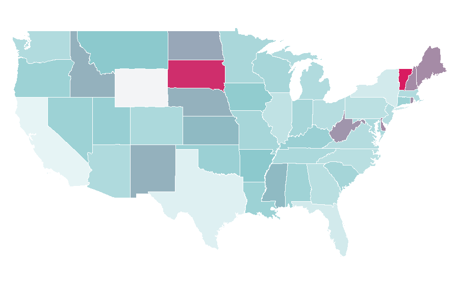 Affinity by region — Hauptschule, United States