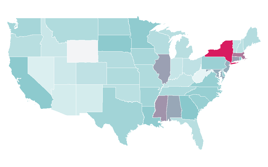 Affinity by region — Headboard (furniture), United States